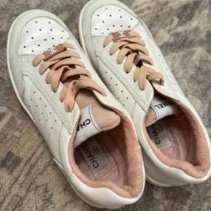 Chanel pink trainers